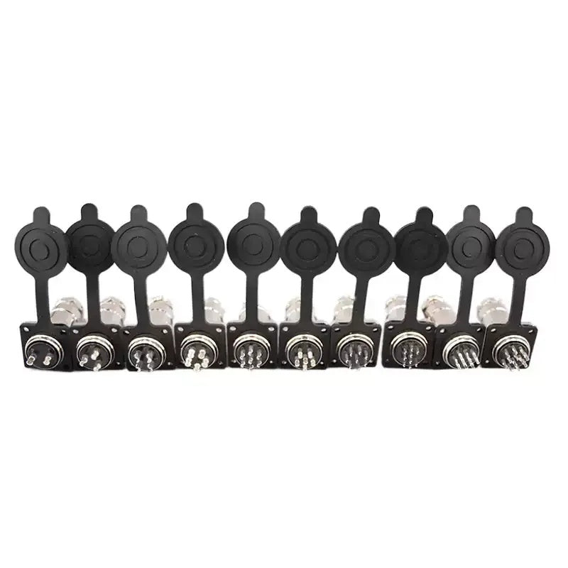 GX20 Aviation Connector, M19 Square Flange Plug, 2-15 Pin Industrial Connector, GX20 M19 Male Female, Square Flange Circular Connector, Industrial Electrical Plug, Bakelite Aviation Connector, Nickel-Plated Contact, GX20 10 Pin, GX20 15 Pin