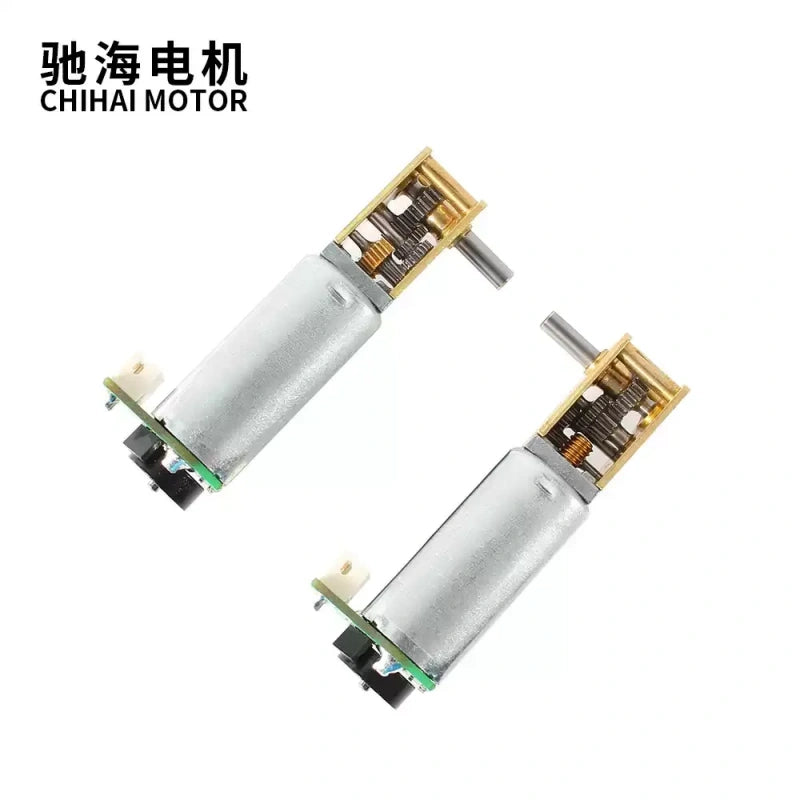 CHF-GW12T-050, dc worm gear motor, encoder motor, hall encoder motor, 6v 12v dc motor, self-locking motor, ab phase encoder, high reduction motor, robotics motor, smart car motor