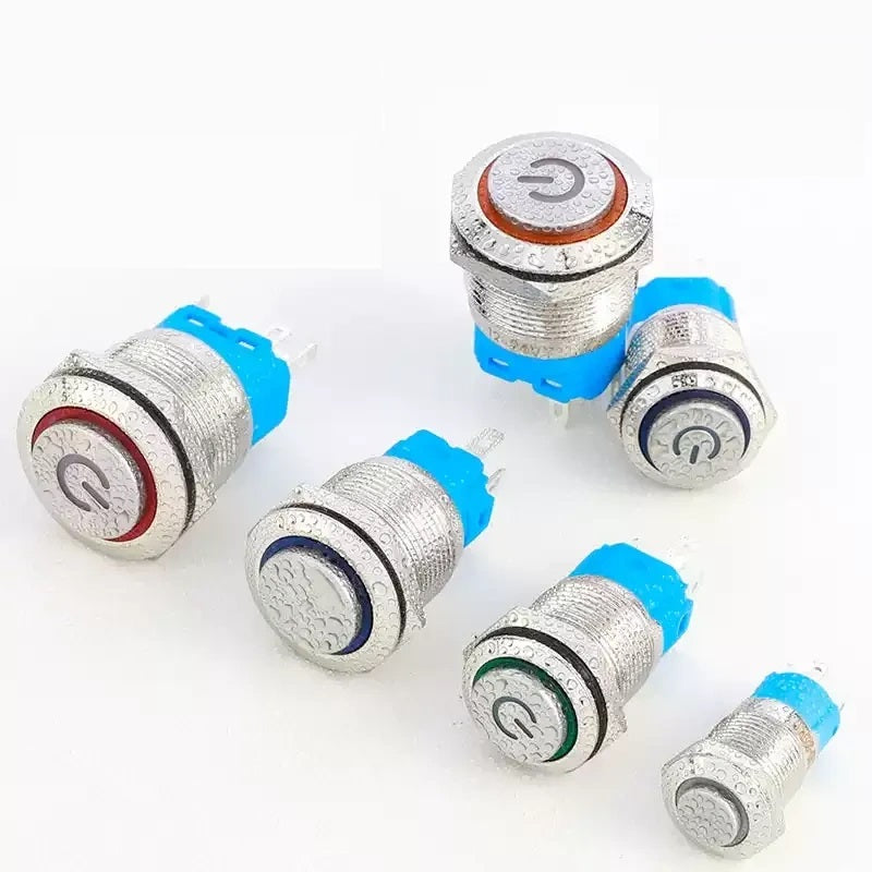 high head button switch,metal push button switch,12mm button switch,16mm illuminated button,19mm power button,22mm waterproof switch,self locking button switch,momentary reset button,led light push button,ip65 waterproof switch,car modified button,industrial control switch,small power button,diy electric switch,illuminated control button