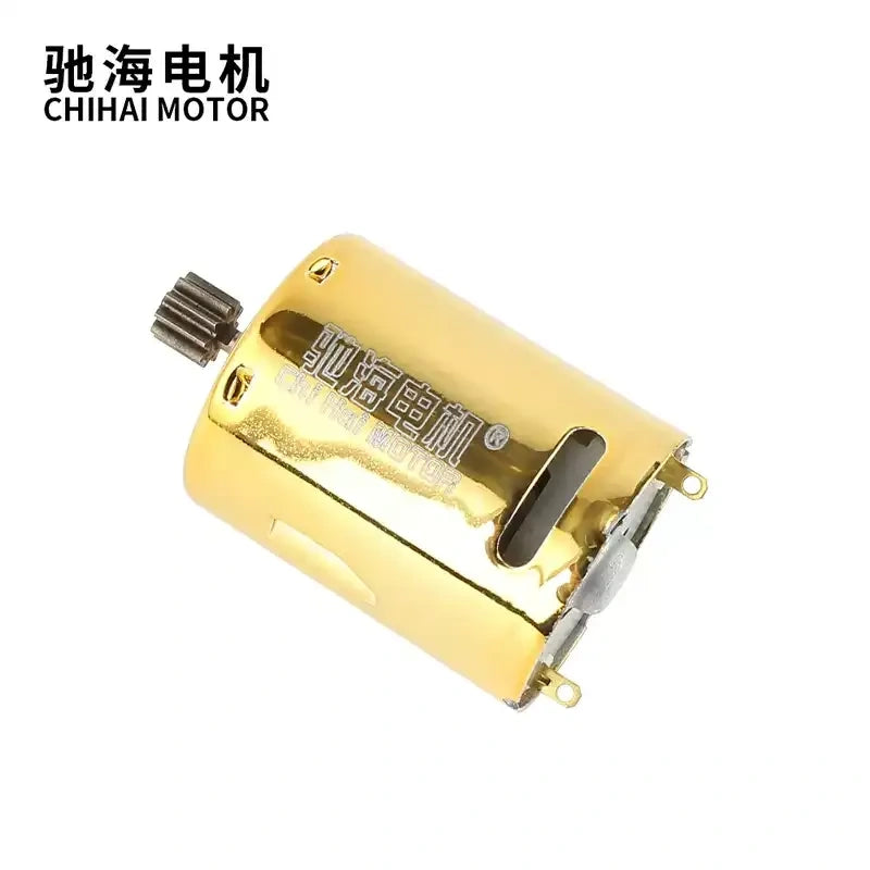 370 motor, MP9-370 motor, DC motor, high speed motor, high torque motor, 50000RPM motor, 33000RPM motor, 7.4V motor, 11.1V motor, NdFeB motor, N35SH motor, sintered neodymium motor, golden motor, ball bearing motor, powder metallurgy gear motor, pre-assembled gear motor, hobby motor, toy motor, plug-in wiring motor, solder-free motor, heat dissipating motor, MP9 pinion gear motor