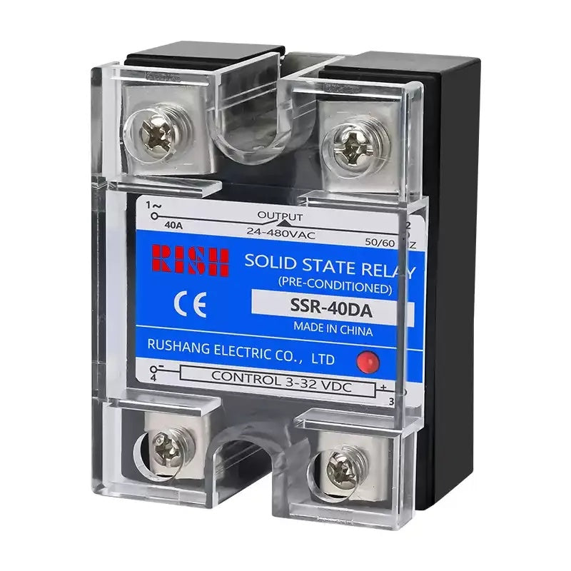 Solid State Relay SSR, DC to AC SSR, AC to AC SSR, DC to DC SSR, 10A SSR, 25A SSR, 40A SSR, 60A SSR, 80A SSR, 100A SSR, 120A SSR, contactless relay, sparkless relay module, industrial automation relay, temperature control SSR, heater control relay, motor control SSR, RISH SSR, MOC3083 SSR