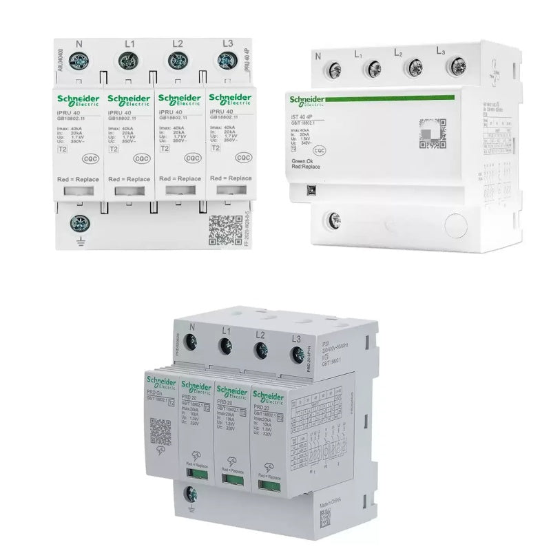 Schneider Surge Protective Device, iPRU SPD, PRD Lightning Arrester, iST Surge Suppressor, T2 Class SPD, 40kA Surge Protector, 1P+N/3P+N SPD, DIN Rail Surge Protector, AC 230/400V Lightning Protection, Schneider iPRU 40kA, Pluggable Surge Protector, Industrial SPD, Residential Surge Protection