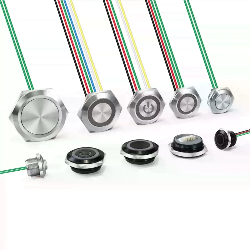ultra short metal push button
ultra thin momentary switch
short body latching button
metal push button with wire
pre-wired metal button switch