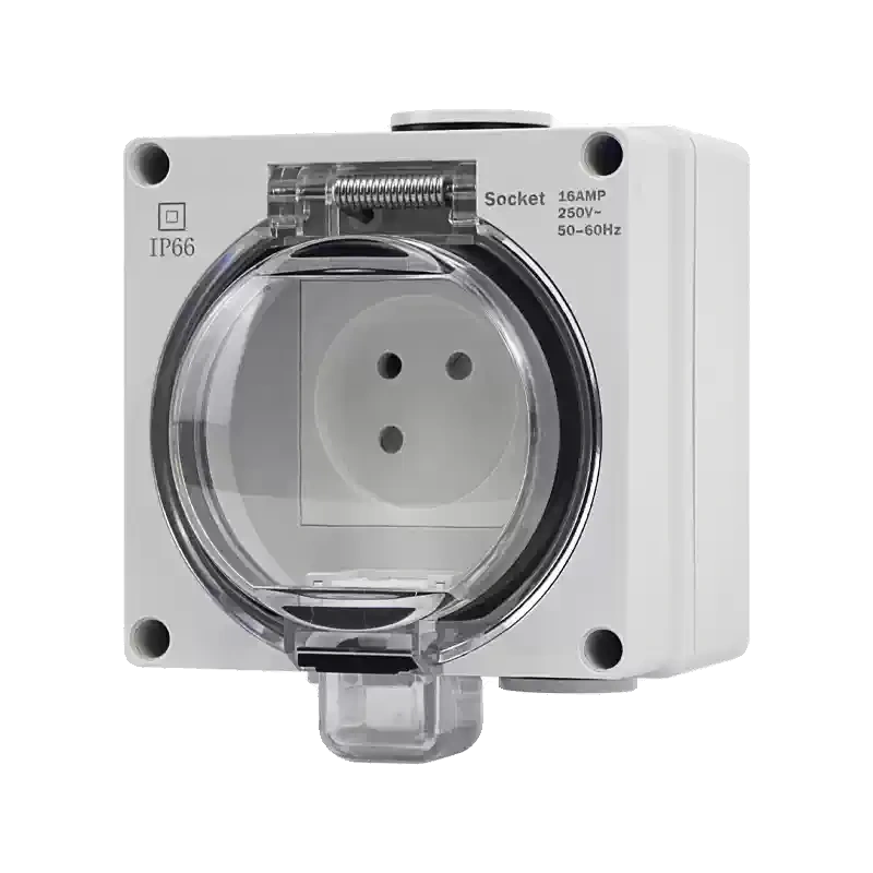 Israel socket, Israeli standard socket, 16A wall socket, 86 type socket, outdoor waterproof socket, IP66 socket, IP55 socket, surface mount socket, anti-splash socket, weatherproof socket,outdoor power outlet, waterproof wall socket, garden socket, patio socket, bathroom socket, workshop socket, dustproof socket, high power socket, 16A outdoor socket, Israeli wall outlet