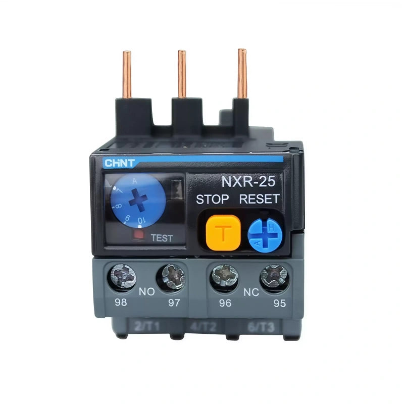 CHNT NXR series,NXR‑25,NXR‑38,NXR‑100,chint thermal overload relay,motor overload protector,phase loss protection relay,0.4‑100a thermal relay,compatible with NXC contactor,1NO 1NC thermal relay,manual auto reset relay,3‑phase motor protection,kunlun series relay,IEC60947‑4‑1,pump fan compressor motor protection