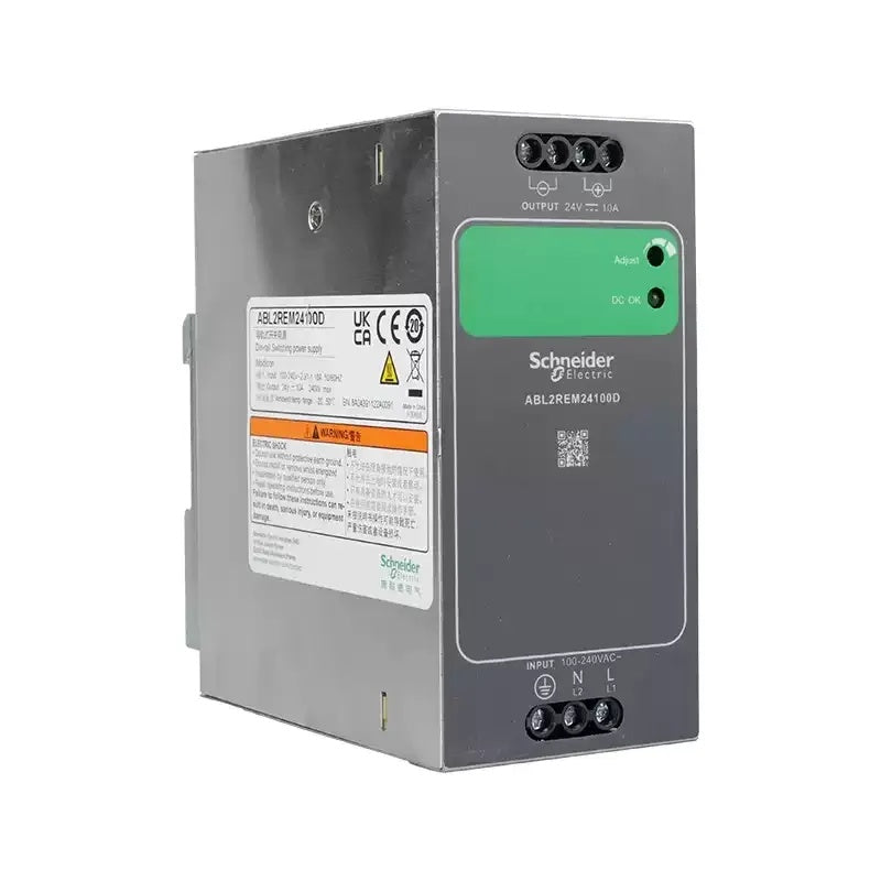 Schneider ABL2REM Power Supply, ABL2REM24030D, ABL2REM24050D, ABL2REM24100D, ABL2REM24200D, 24V DC Power Supply, DIN Rail Power Supply, 75W/120W/240W/480W Power Supply, Industrial Switching Power Supply, 100-240V AC Input Power Supply, Adjustable 24V Power Supply, Schneider Industrial Power Supply, PLC Power Supply, 24V DC DIN Rail PSU
