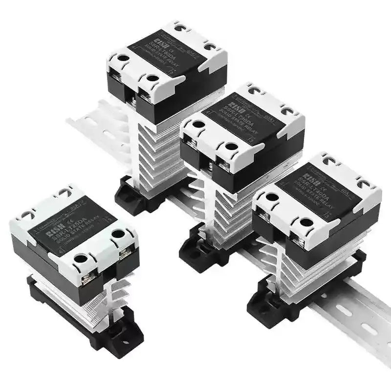 din rail solid state relay, integrated SSR contactor, DC to AC solid state relay, SSR-LT series relay, 10A/25A/40A/60A SSR, 24-280VAC solid state relay, DA type SSR, AA type SSR, DD type SSR, single phase solid state contactor, industrial SSR module, din rail SSR 120A, silent SSR relay, spark-free solid state switch