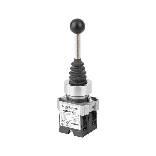 Schneider XD2PA Joystick Switch, XD2PA12CR, XD2PA22CR, XD2PA14CR, XD2PA24CR, 2-Position Joystick, 4-Position Joystick, Latching Joystick, Spring Return Joystick, Industrial Control Joystick, Crane Control Switch, Panel Mount Joystick, Schneider Main Control Switch