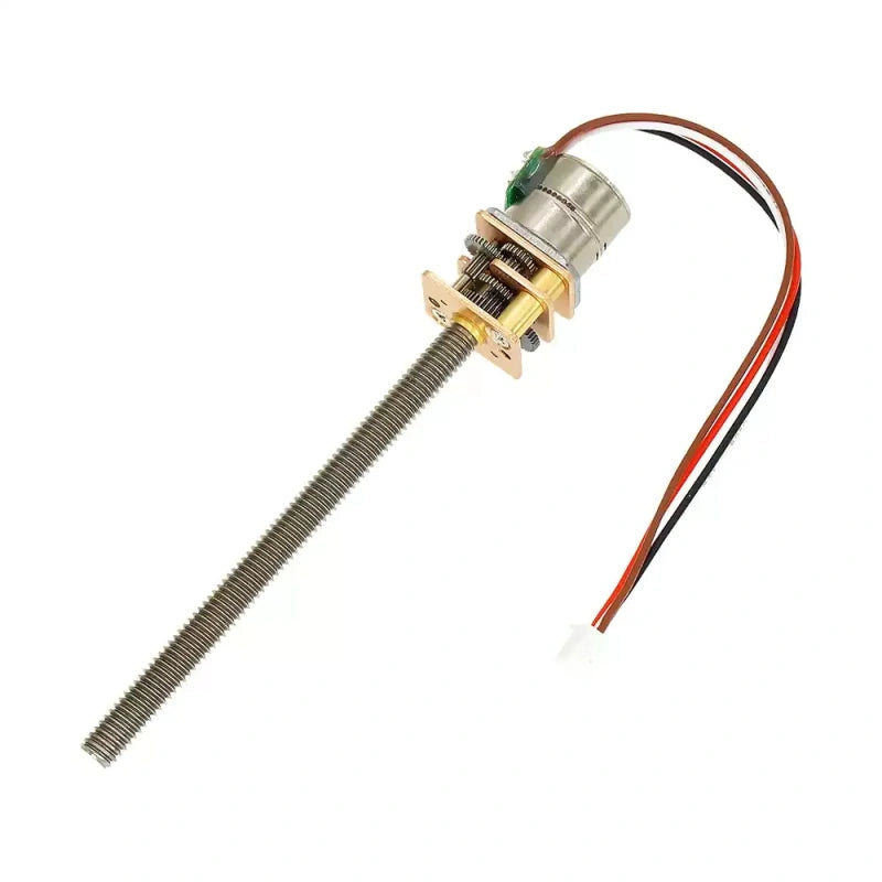 stepper motor, GM12-10BY motor, mini stepper motor, DC stepper motor, 2-phase 4-wire stepper motor, gear stepper motor, M4 threaded shaft motor, 55mm screw shaft motor, high torque stepper motor, 1:100 ratio motor, 1:298 ratio motor, 3.7-12V stepper motor, miniature gear motor, pure copper winding motor, metal gear reducer motor, stepper motor with driver, PLC control stepper motor, compact stepper motor, smart home motor, robot arm motor, camera focus motor