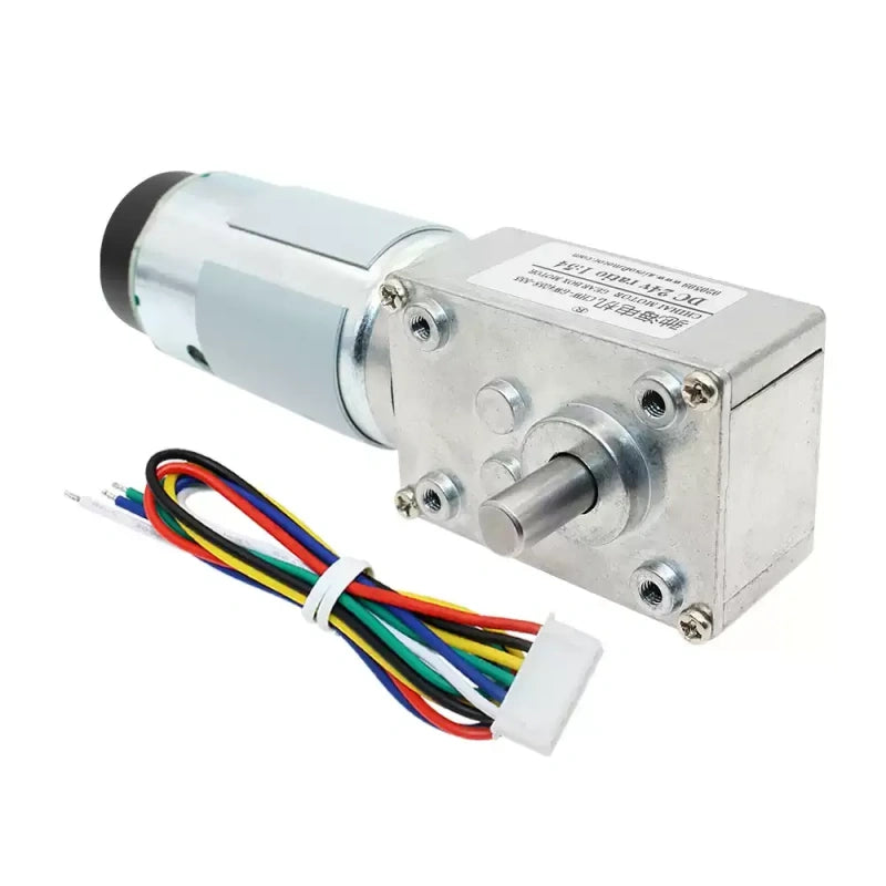 worm gear dc motor with encoder, chihai motor, chf-gw4058-555abhl, self-locking dc motor, high torque worm motor, hall encoder dc motor, 12v 24v worm gear motor, 8mm shaft dc motor, robotics worm motor, smart car motor, low noise gear motor, automation dc motor, encoder motor for arduino, heavy duty dc motor