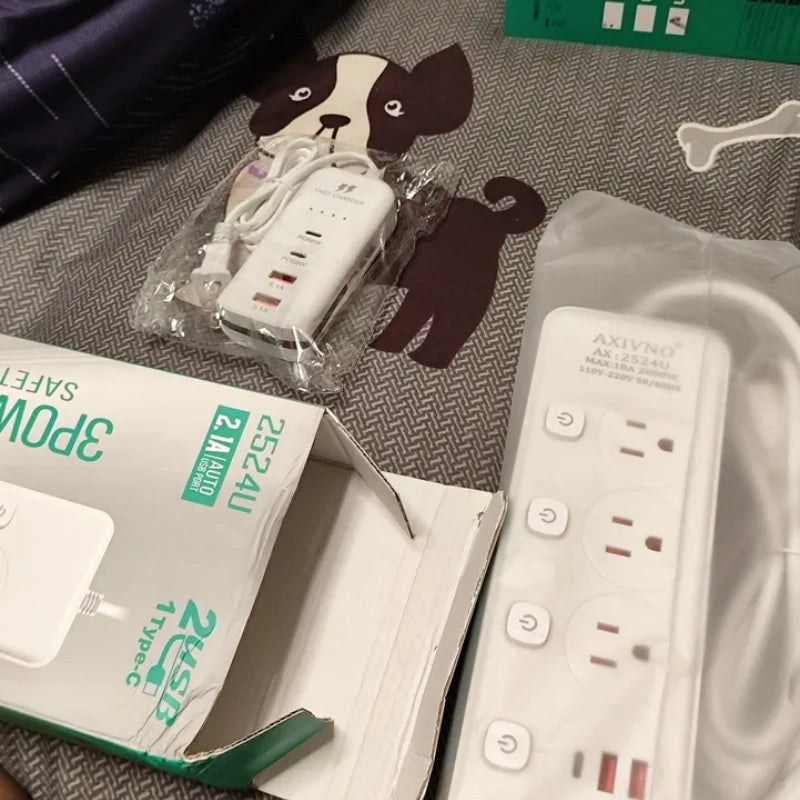 US Standard Power Strip Surge Protector 3/4/5/6 Outlets Smart Extension Cord