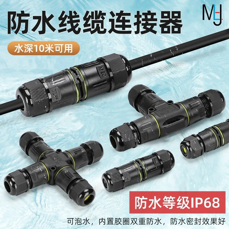 IP68 M20 Waterproof Cable Connector 2/3/4/5/6 Pin Screw Wiring Terminal Wire Connectors for Electrical Light Junction Box