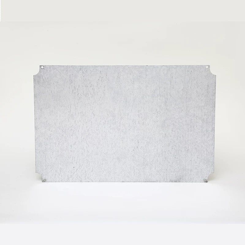steel back plate,galvanized base plate,die cast aluminum enclosure accessory,enclosure mounting plate,1mm steel panel,custom hole punching,junction box inner base plate,industrial electrical enclosure parts,iron mounting backplate