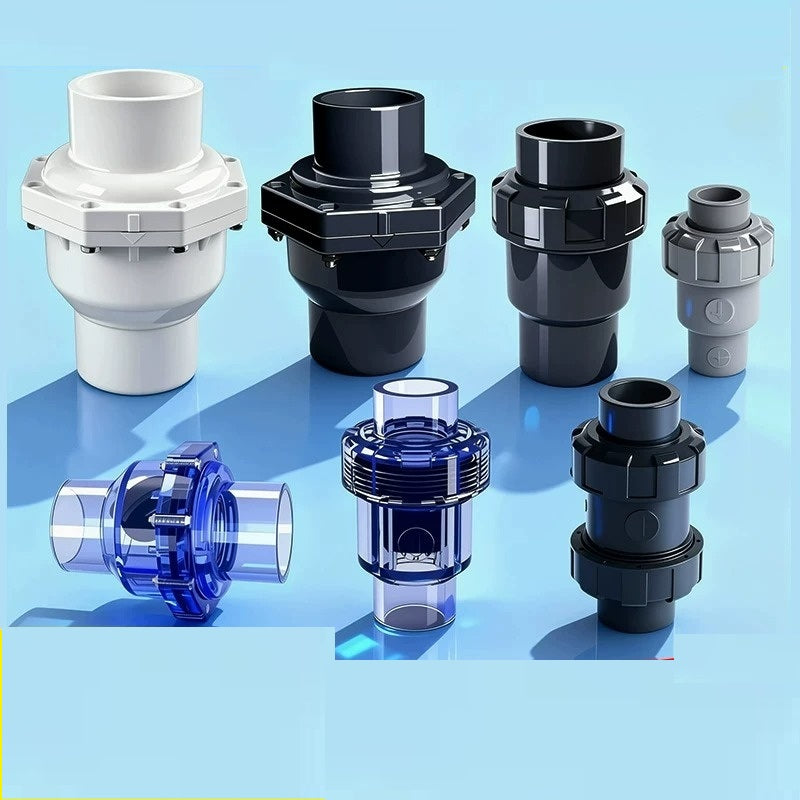 pvc check valve,non return valve,one way valve,ball check valve,anti backflow valve,pvc nonreturn valve,pipe check valve,sewer backflow preventer,fish tank pump valve,pvc foot valve,double union check valve,drainage check valve