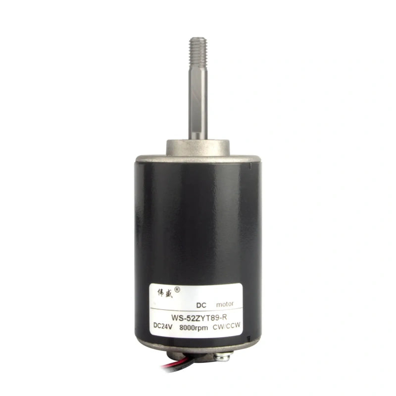 52ZY DC motor,WS‑52ZYT89‑R motor,threaded shaft dc motor,12V 24V dc motor,high speed reversible motor 