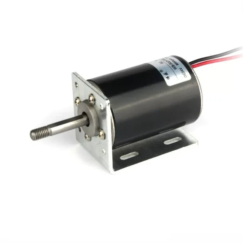 52ZY DC motor,WS‑52ZYT89‑R motor,threaded shaft dc motor,12V 24V dc motor,high speed reversible motor with mounting bracket