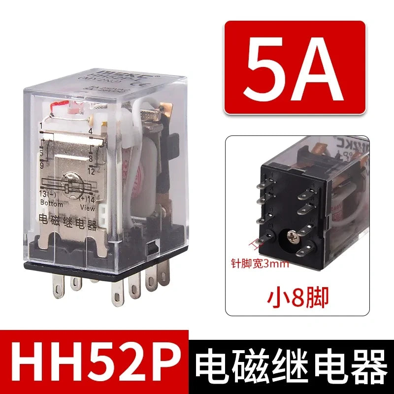 HH52P HH53P HH54P HH62P HH63P HH64P Miniature Intermediate Relay With LED Indicator, MY2NJ MY3NJ MY4NJ LY3NJ Equivalent