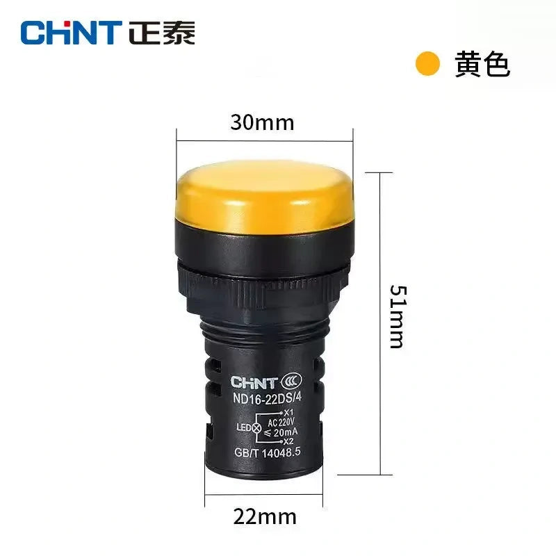 chint nd16-22ds YELLOW led indicator light,22mm panel pilot lamp