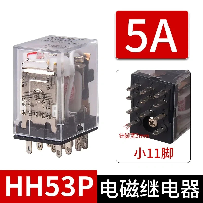 HH52P HH53P HH54P HH62P HH63P HH64P Miniature Intermediate Relay With LED Indicator, MY2NJ MY3NJ MY4NJ LY3NJ Equivalent