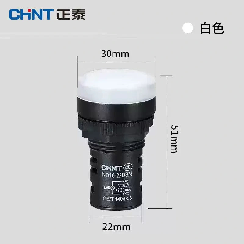 chint nd16-22ds WHITE led indicator light,22mm panel pilot lamp
