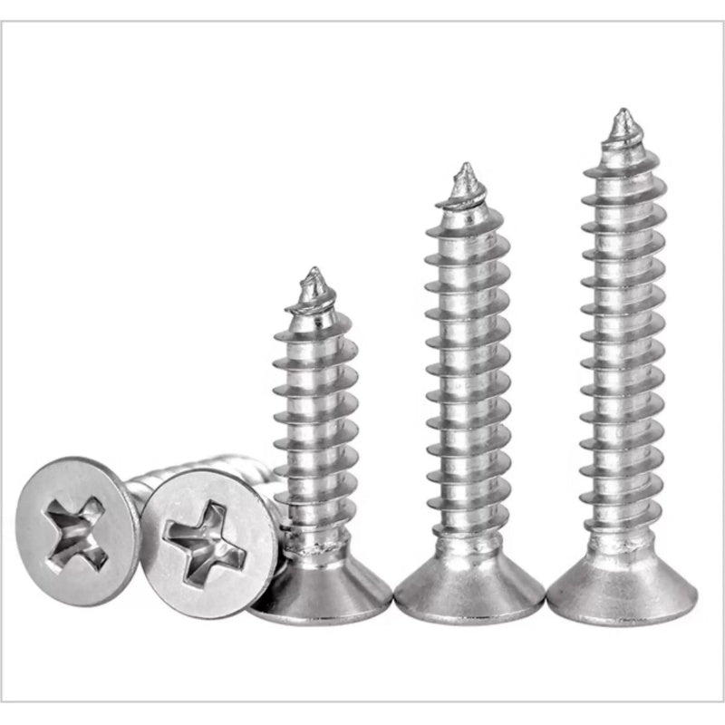 self tapping screw, 304 stainless steel screw, wood screw, countersunk screw, phillips flat head screw, sharp point tapping screw, furniture fastener, drywall screw, stainless steel wood screw,304 stainless self tapping screws, cross recess countersunk screws, anti-rust wood fasteners, cabinet assembly screws, thin metal tapping screws, plastic fixing screws, long size wood screws, national standard hardware fasteners,m2.2 self tapping screw, m3 stainless sc