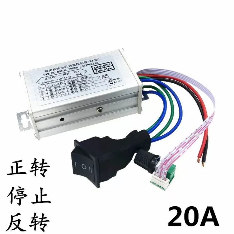 DC motor speed controller,20A PWM motor governor with forward&reverse function,brushed dc motor speed control,9v-60v motor regulator