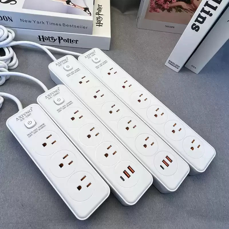 US Standard Power Strip 3/4/5/6 Outlets with USB Type C