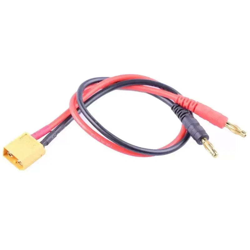 XT60 to banana cable, B6 B6AC charger cable, RC LiPo charging wire, 4.0mm banana plug, 12AWG silicone wire, 14AWG 16AWG, XT60 male, drone battery cable, RC model accessory