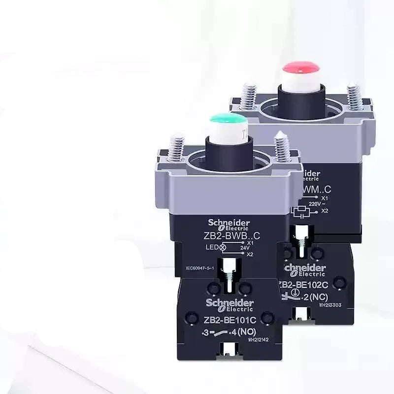 ZB2BW push button,ZB2BWB31C,ZB2BWB41C,ZB2BWM31C,illuminated push button,LED pushbutton switch,22mm lighted push button,ACDC24V push button,AC220V indicator button,green illuminated push button,flat head push button,momentary push button,industrial control switch,machine tool signal button,XB2 series accessory,LED lamp holder push button