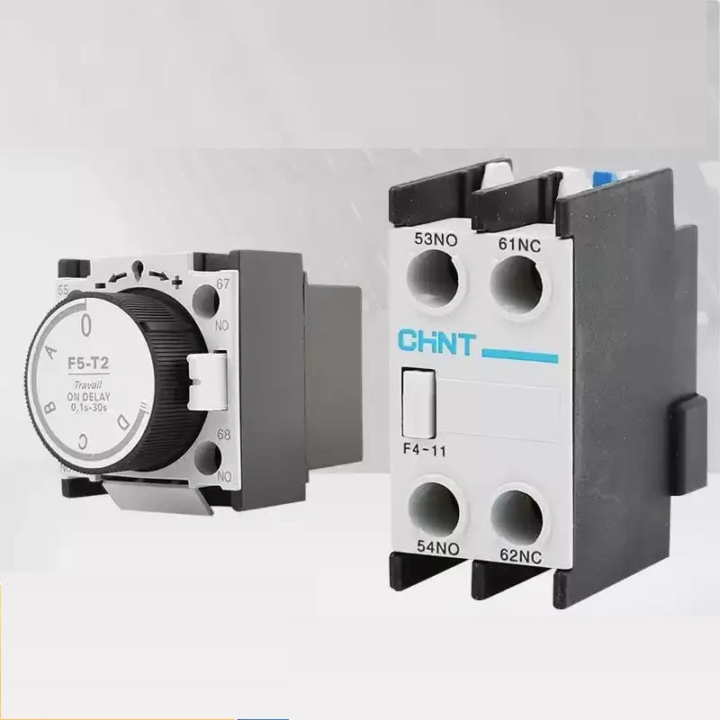 CHNT F4 Auxiliary Contact ,Contactor Auxiliary Contact ,F5 Delay Head ,CJX2 accessory,1NO1NC contact ,2NO2NC Contactor Spare Parts,Air Time Delay, Motor Control Accessory