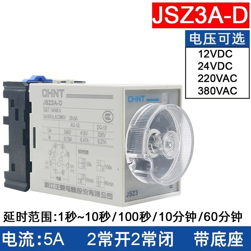 CHINT JSZ3A On-delay Time Relay JSZ3 A/B/C/D/E/F/G 0.05s~24H