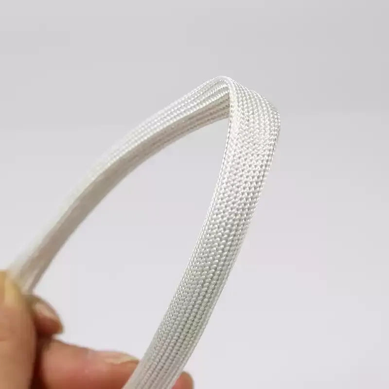 fiberglass high temperature sleeve, dingsleeve wire protector, flame retardant insulating tube, 600℃ heat resistant cable wrap, electrical fiberglass braided tubing, yellow wax tube alternative, motor wiring insulation sleeve