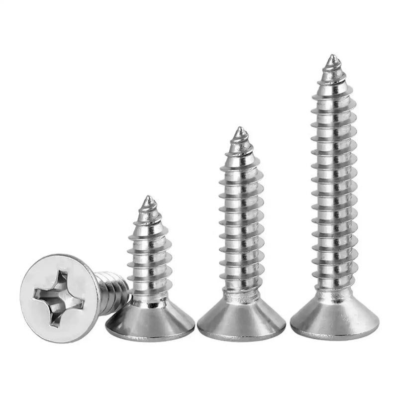 self tapping screw, 304 stainless steel screw, wood screw, countersunk screw, phillips flat head screw, sharp point tapping screw, furniture fastener, drywall screw, stainless steel wood screw,304 stainless self tapping screws, cross recess countersunk screws, anti-rust wood fasteners, cabinet assembly screws, thin metal tapping screws, plastic fixing screws, long size wood screws, national standard hardware fasteners,m2.2 self tapping screw, m3 stainless sc