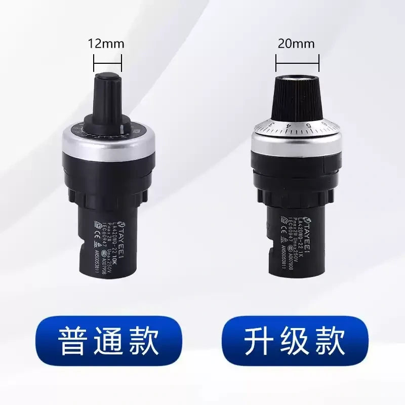 LA42DWQ-22,22mm potentiometer,inverter speed potentiometer,rotary potentiometer,1k potentiometer,22mm rotary pot,analog speed adjustment potentiometer