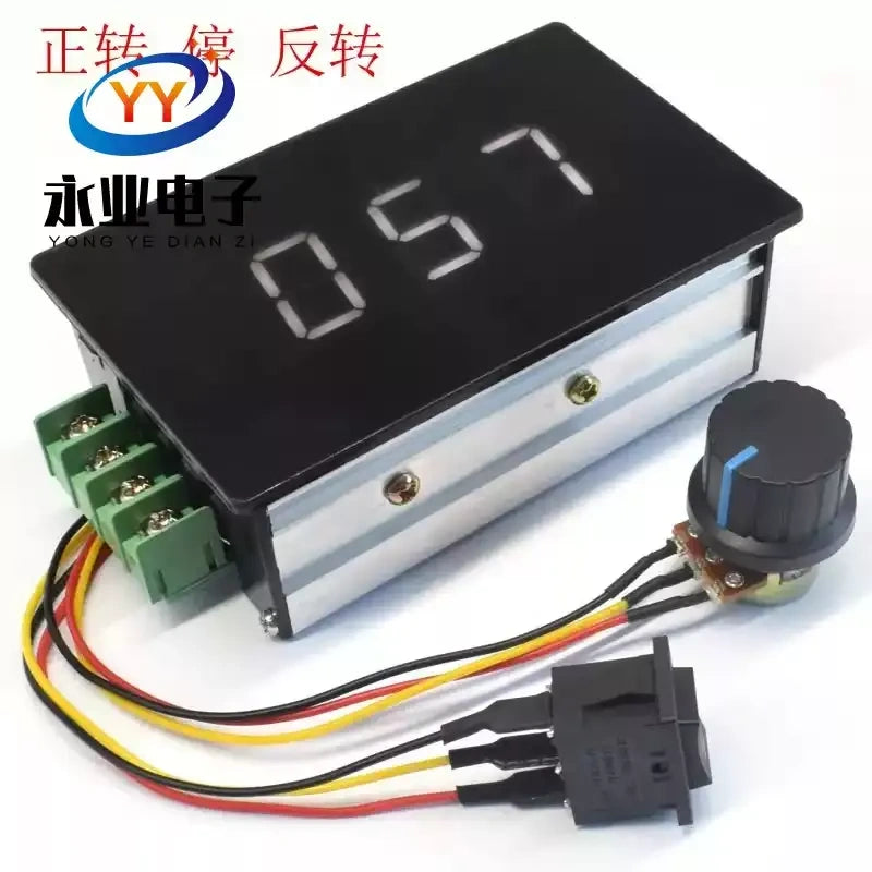 E8-33S Digital DC Motor Speed Controller, Forward / Stop / Reverse, 6-60V 20A Panel Embedded PWM Governor for Brushed Motor