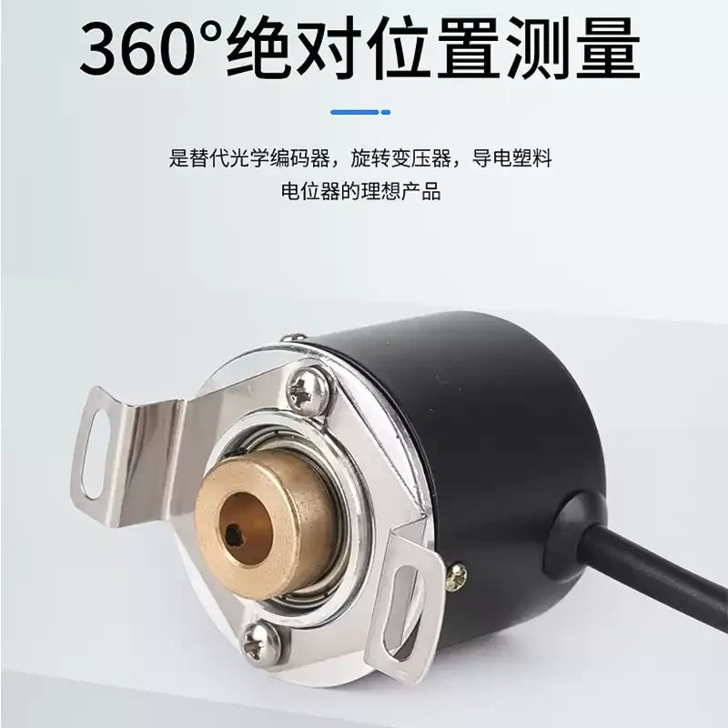 Angle Sensor, Rotary Encoder, Absolute Encoder, Non-contact Potentiometer, Magnetic Sensor,Single Turn Absolute Encoder, Rotational Displacement Sensor, Magnetic Angle Transducer, Contactless Rotary Position Sensor, 360 Degree Angle Sensor, Industrial Rotary Sensor, Conductive Plastic Potentiometer Replacement, Harsh Environment Position Sensor