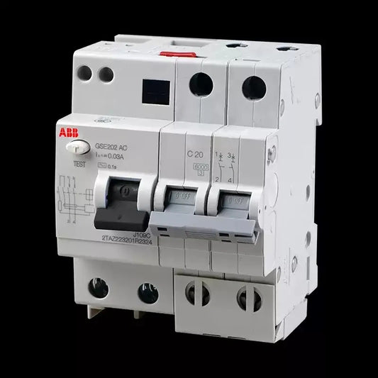 ABB GSE200L, ABB RCBO, GSE200L residual current circuit breaker, ABB earth leakage switch, Integrated leakage circuit breaker, RCBO 3 in 1 protection, overload short circuit leakage protector, 30mA shock protection, AC type RCBO, C curve miniature breaker, 1P+N RCBO, 2P earth leakage breaker, 3P RCBO, 4P residual current breaker, 6A 10A 16A 20A 25A 32A 40A 50A 63A RCBO, DIN rail mount circuit breaker, household distribution box switch