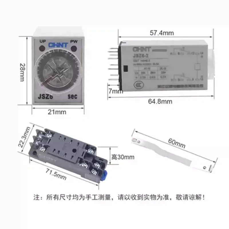CHNT JSZ6 Timer Relay ,Power On Delay Relay,H3Y Replacement Relay,Time Delay Relay,SZ62,JSZ64,AC220V Timer ,DC24V Relay,Plug In Timer,Industrial Control Relay