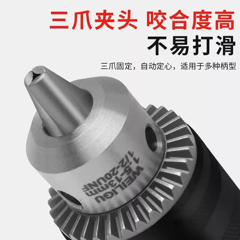 drill chuck, key type steel drill chuck, B12 B16 taper drill chuck, 1/2 3/8 threaded drill chuck, bench drill chuck replacement, hand drill bit holder, all metal heavy duty chuck