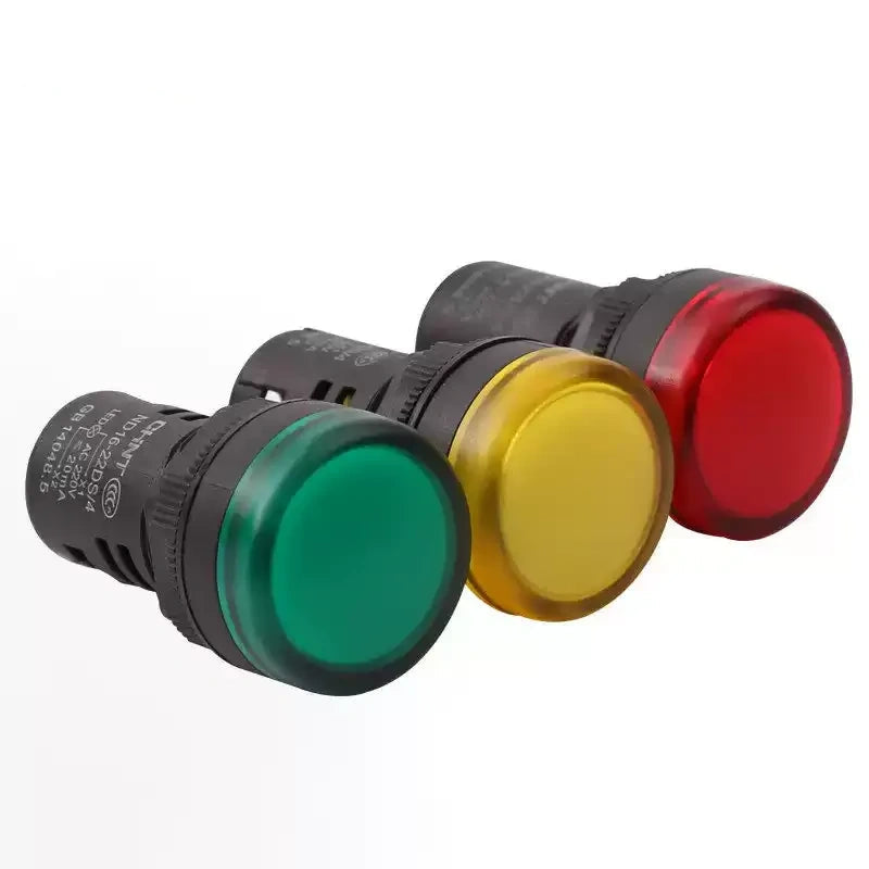 chint nd16-22ds led indicator light,22mm panel pilot lamp ac220v dc24v,red green yellow signal indicator,buzzer flashing warning lamp,ip65 control cabinet signal light