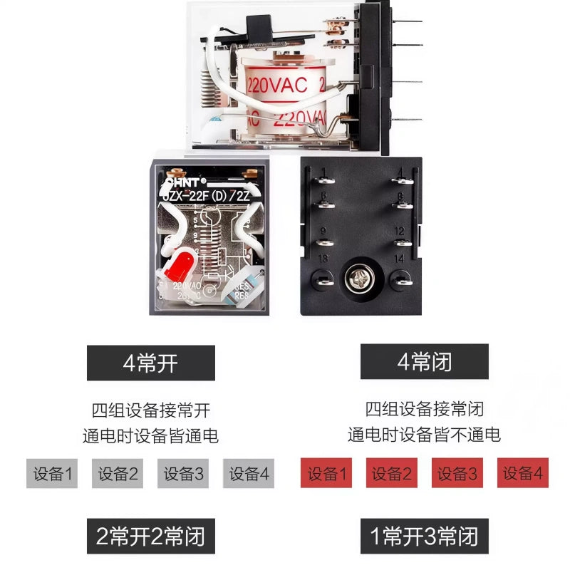 CHNT JZX-22F(D) Miniature Electromagnetic Intermediate Relay 2Z/3Z/4Z