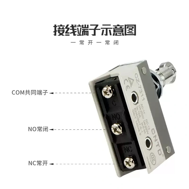 CNTD CZ7 Micro Switch ,Horizontal Limit Switch, SPDT Micro Switch,Momentary Limit Switch, CZ7311 CZ7121 ,Roller Lever Switch,10A250VAC,Industrial Micro Switch 