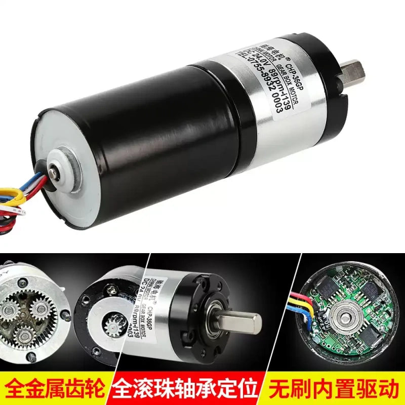 36GP brushless gear motor,BLDC3650 motor,planetary gear reducer motor,brushless dc motor,emergency stop gear motor,all metal gear motor,full ball bearing motor,built‑in hall driver motor,dc12‑24v gear motor,robot gear motor,smart car motor,36mm gear motor
