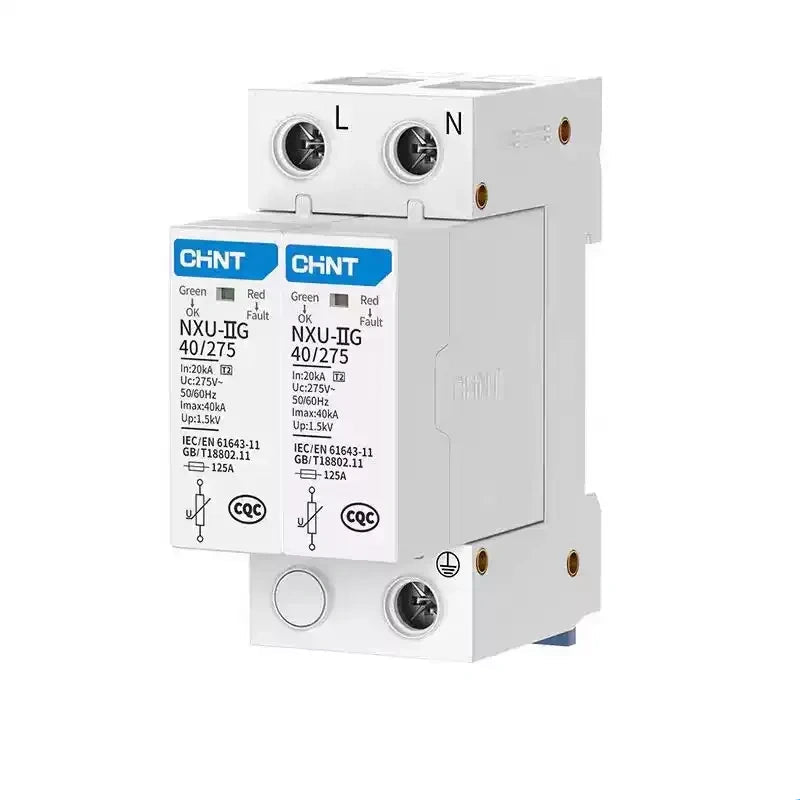 chint nxU-iig spd,surge protection device,ac lightning arrester,2p  surge suppressor,20kA 40kA 65kA 100kA din rail spd,385v surge protector,household lightning protection