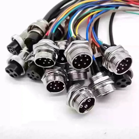 GX16 Aviation Plug Cable, Male Female Pre-wired Connector, 2/3/4/5/6/7/8/9/10 Pin Soldered Extension Power Cord