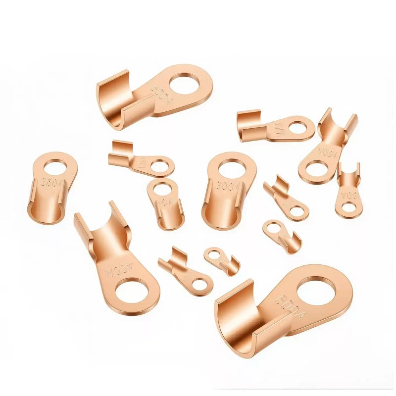 OT copper lug,open barrel cable terminal,red copper wire lug,battery cable connector,round hole terminal lug,electrical wire connector,copper crimp terminal,auto wiring terminal,power cable lug,national standard copper terminal