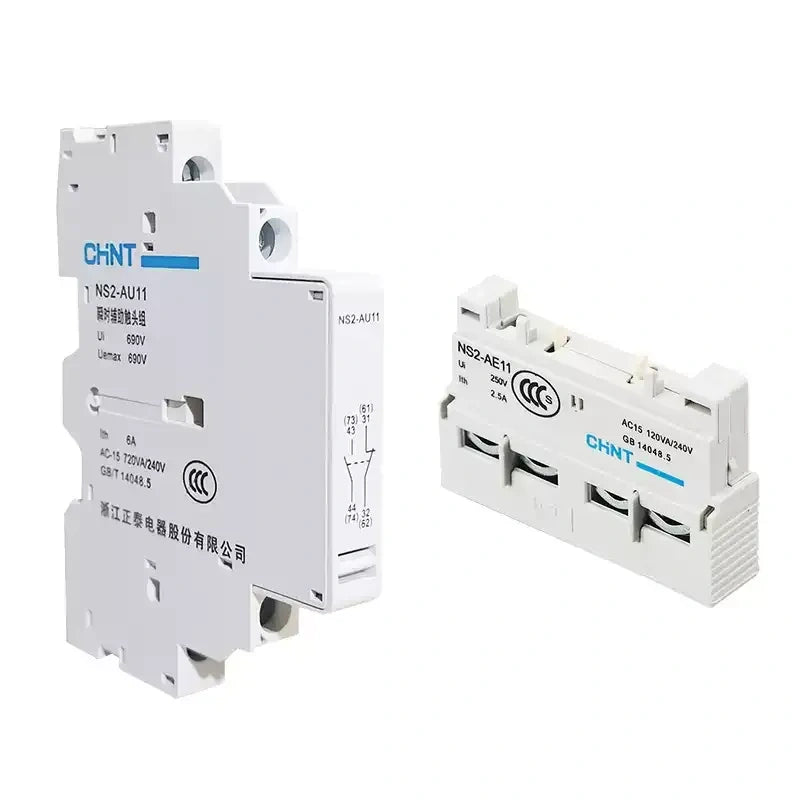 chint ns2 auxiliary contact,ns2-ae11 ns2-au11,fault alarm contact for motor breaker,front side mount auxiliary switch,ns2-80b auxiliary accessory,mcb auxiliary signal contact