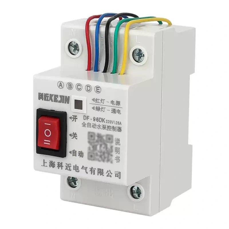 water level controller,DF-96DK,automatic water pump controller,liquid level switch,water tank level sensor,stainless steel probe,water tower auto fill,sump pump controller,220V level switch,12V 24V water sensor,DIN rail level controller,water pump dry run protection,380V pump controller,float switch alternative