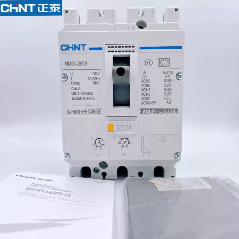 chint nm8n mccb,nm8n-125s nm8n-250s 3p moulded case breaker,63a~630a distribution circuit breaker,ac690v overload protection switch