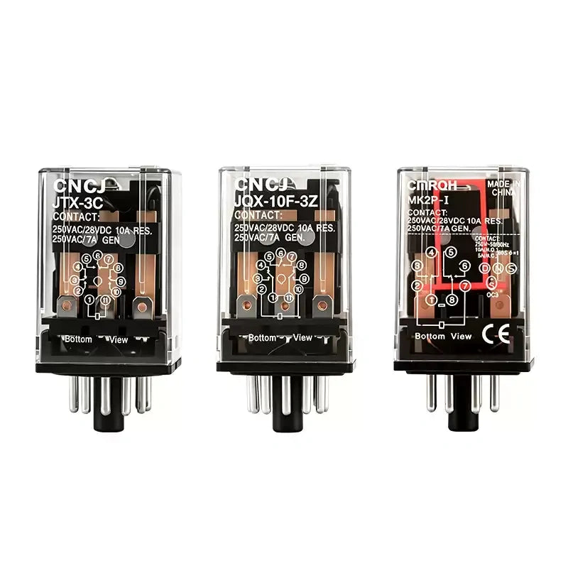 10A intermediate relay, miniature electromagnetic relay, MK2P relay, MK3P relay, JTX-2C relay, JTX-3C relay, JQX-10F-2Z, JQX-10F-3Z, silver contact relay, full copper coil relay, AC110V relay, DC24V relay, DIN rail relay, control panel relay, automation relay, electromagnetic relay, 10A relay, industrial relay, relay with base